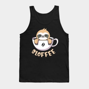 Sloffee Cute Sloth In Coffee Cup Tank Top